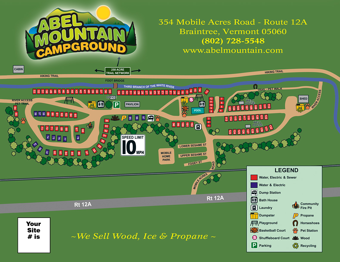 Abel Mountain Site Map